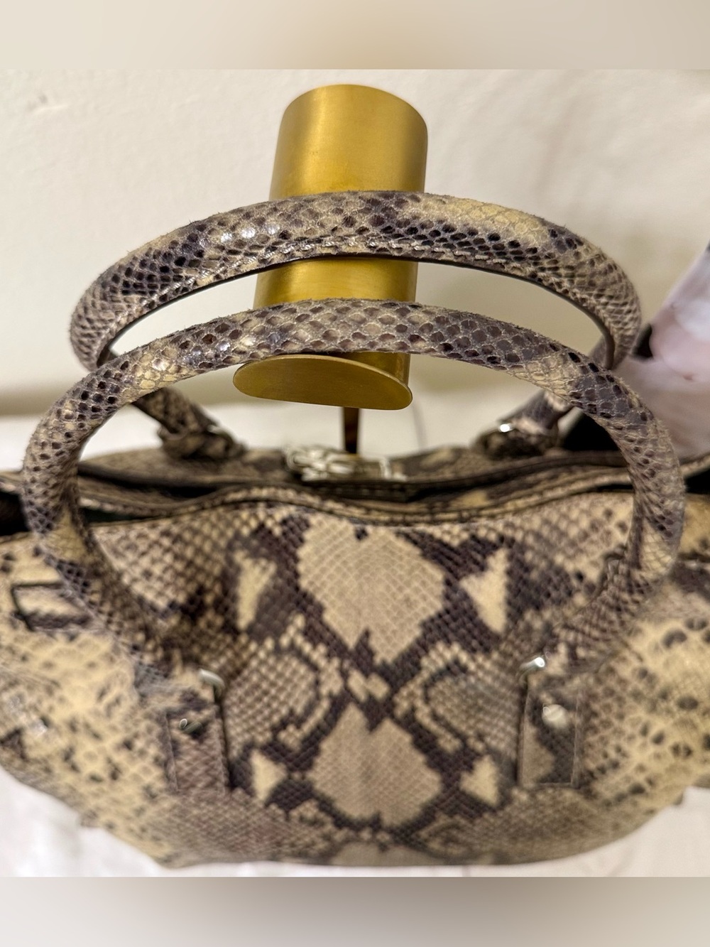 Michael Kors Hamilton Large Python Satchel - Picture 11 of 12